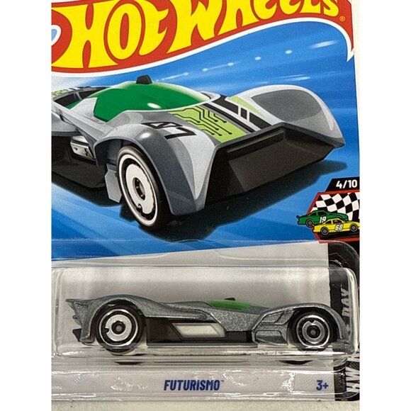 Hot Wheels Futurismo HW Race Day Series Green Silver Diecast Car 1:64 - Picture 2 of 7